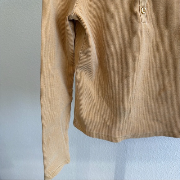 Forever 21 Kids Ribbed Henley Top Yellow Long Sleeve Shirt Girls Size 5/6 - Picture 5 of 7